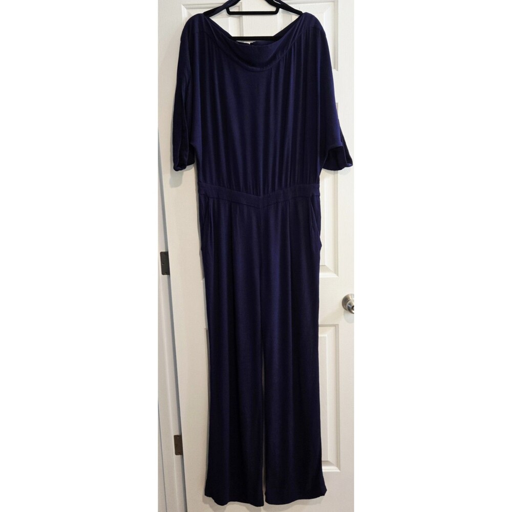 DVF Diane von Furstenberg Dezi Jumpsuit Purple Haze Wide Leg Crepe 14 Excellent